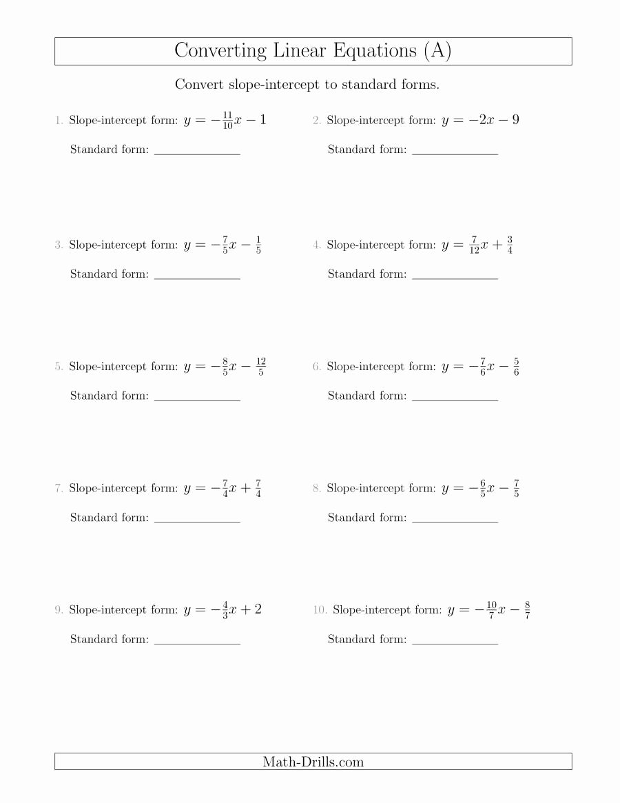 Writing Linear Equations Worksheet Answer Inspirational Writing Equations Using Slope Intercept form Worksheet