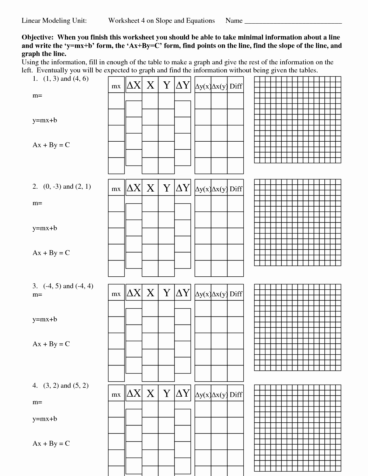 Writing Linear Equations Worksheet Answer Lovely 12 Best Of Graph Linear Equations Worksheet Answers