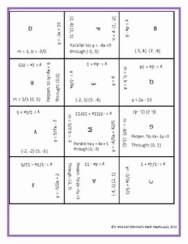 Writing Linear Equations Worksheet Answer New Writing Linear Equations Puzzle Math