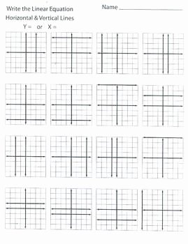Writing Linear Equations Worksheet Elegant Writing Linear Equations Horizontal and Vertical Lines