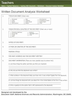 Written Document Analysis Worksheet Answers New Children’s Emigration Project