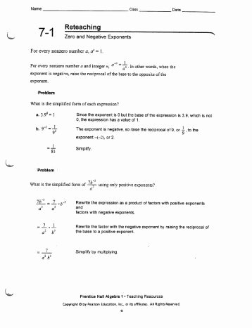 Zero and Negative Exponents Worksheet Elegant Discovering Zero and Negative Exponents Directions