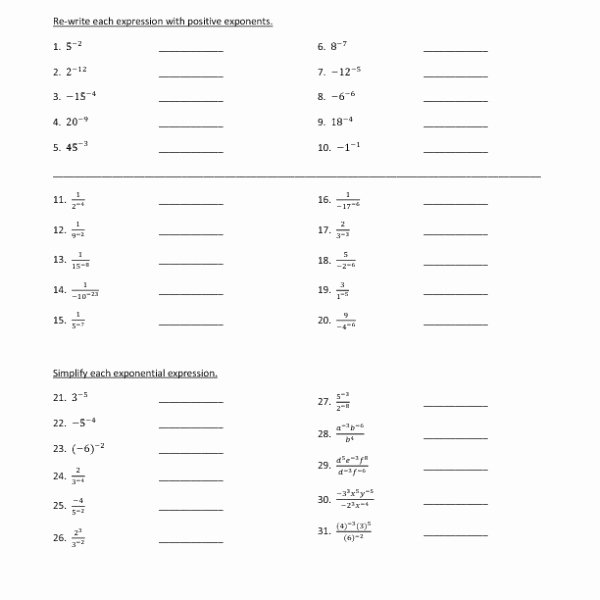 Zero and Negative Exponents Worksheet Fresh How to Find the Exponent Of A Number