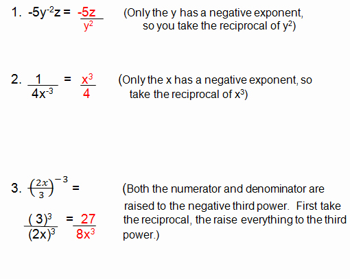 Zero and Negative Exponents Worksheet Lovely Negative Exponents and Zero Exponents