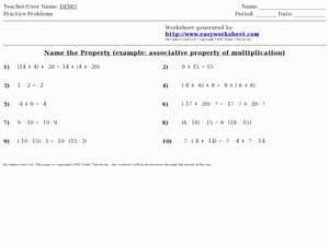 Zero Product Property Worksheet Inspirational Easy Worksheet Name that Property Math Properties 9th